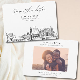 Convites Modern Virginia Beach Wedding Salve a Data