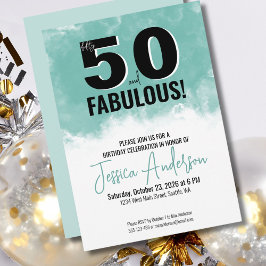 Convites Modern Watercolor 50ª Festa de aniversário