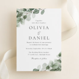 Convites Modern Watercolor Greenery All Seasons Casamento