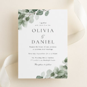 Convites Modern Watercolor Greenery All Seasons Casamento