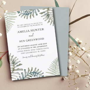 Convites Modern Watercolor Greenery Wedding