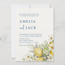 Modern Watercolor Lemons e Casamento Floral