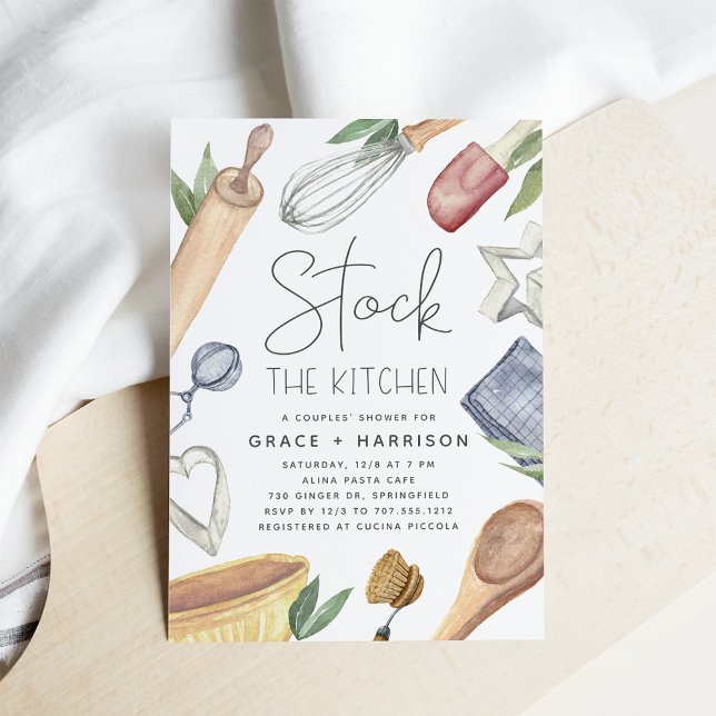 Convites Modern Watercolor Stock The Kitchen Casal (Criador carregado)