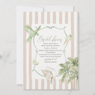 Convites Modern Watercolor Tropical Beach Palm Serenity San