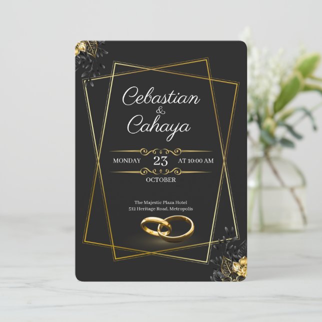 Convites Modern Wedding Invitation (Em pé/Frente)