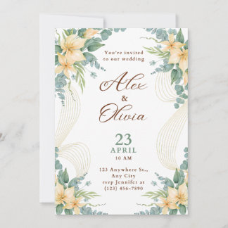 Convites Modern Wedding Invitation Elegant Minimal Layout