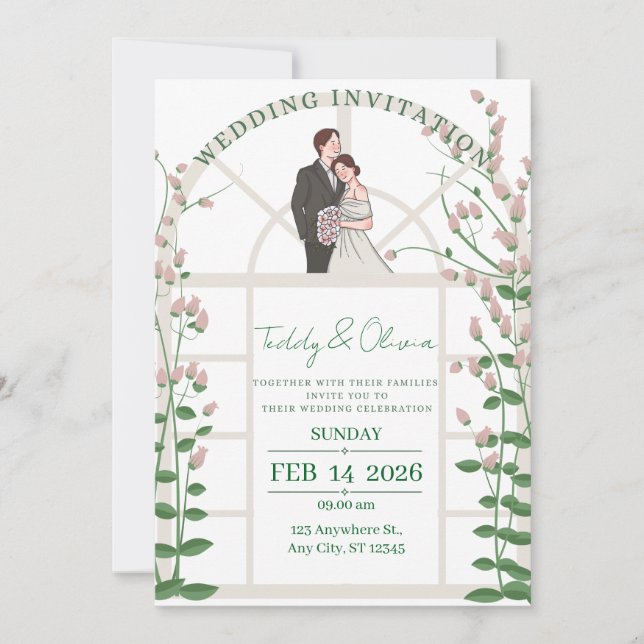 Convites Modern Wedding Invitation Suite (Frente)