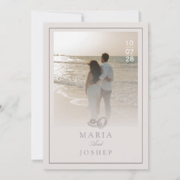 Convites Modern Wedding Invitation with Bold Date Front 