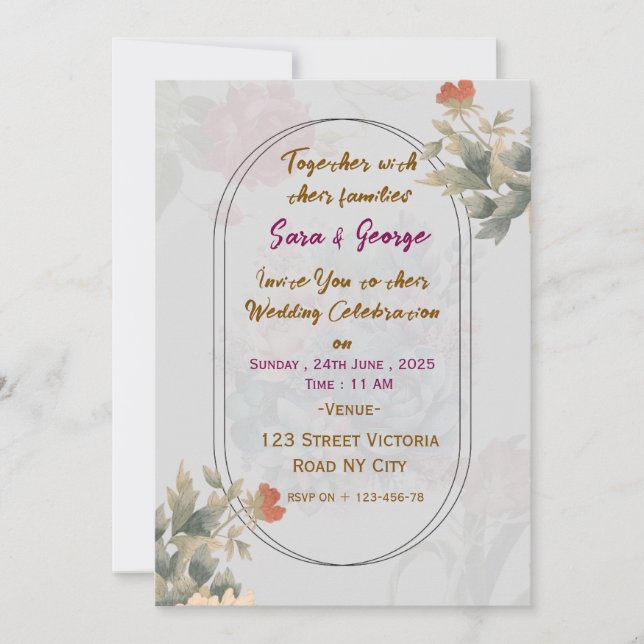 Convites Modern Wedding Invitations  (Frente)