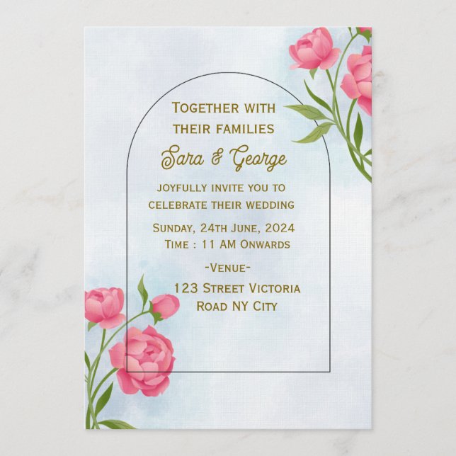 Convites Modern Wedding Invitations  (Frente)