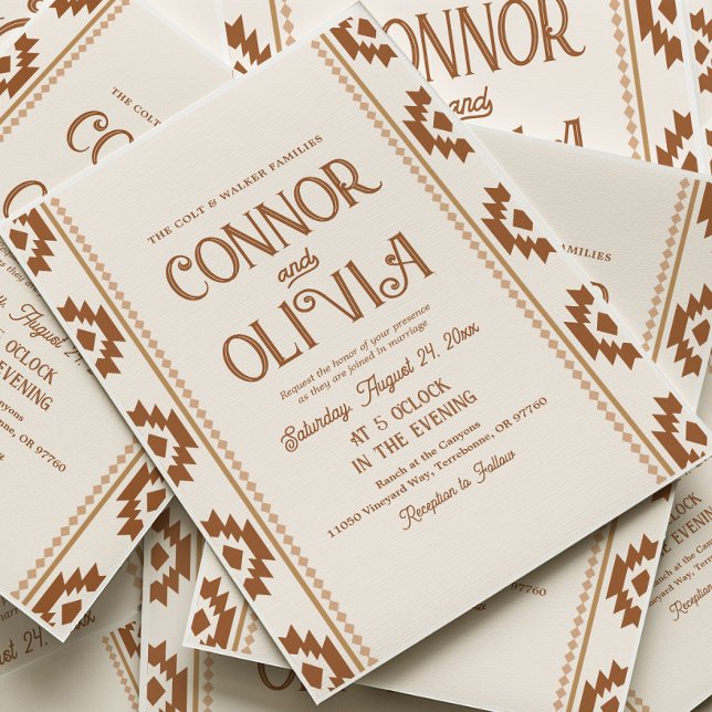 Convites Modern Western Wedding Invitation (Criador carregado)