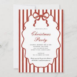 Convites Modern Whimsical Bow Illustrated Christmas Party