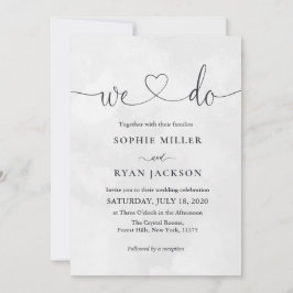 Convites Modern white and black Photo Wedding