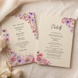 Convites Modern Wildflower Beige Detalha Tudo Em Um Casamen