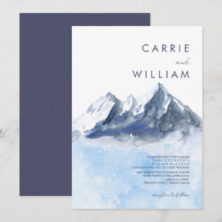 Convites Modern Winter Mountain Pattern Wedding