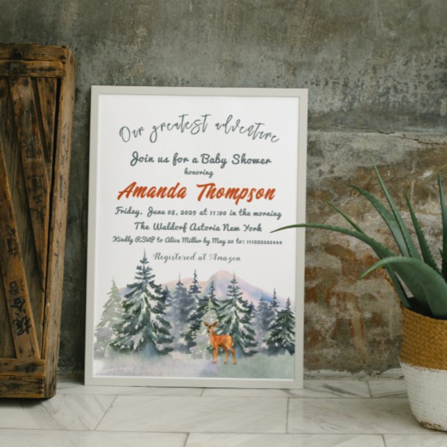 Convites Modern Winter Nosso Maior Chá de fraldas De Aventu (Criador carregado)