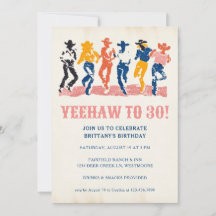 Modern Yeehaw Cowgirl - aniversário de 30 anos
