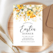 Modern Yellow Spring Floral Easter Dinner