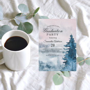 Convites Moderna Aquarela Árvore de Natal Inverno Inv