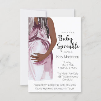 Convites Moderna Aquarela Expectativa Mãe Bebê Sprinkle