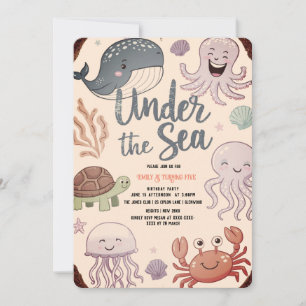 Convites Moderna e elegante aquarela no aniversário do Mar8