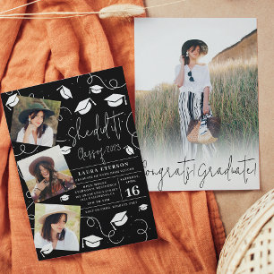 Convites Moderna Ela fez isso com a graduação de fotos em p