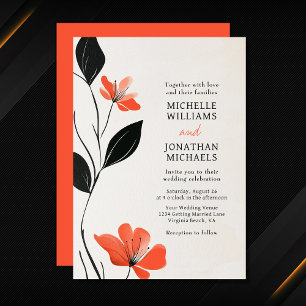 Convites Moderna Elegância Floral com Casamento Bold Blooms