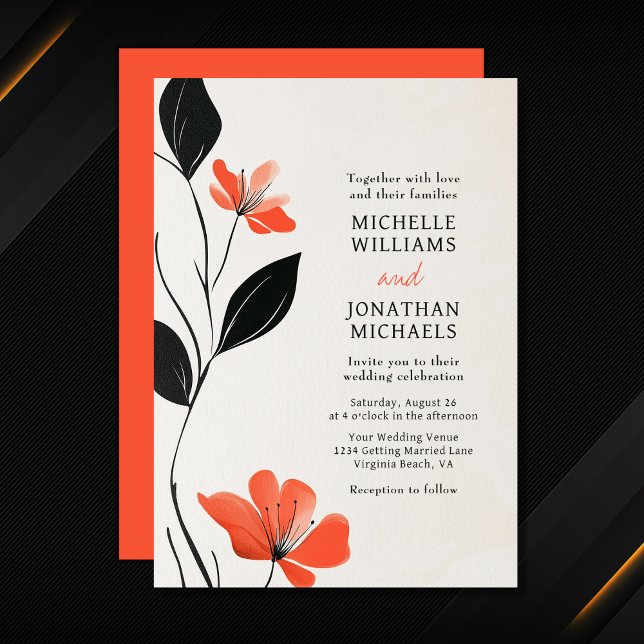 Convites Moderna Elegância Floral com Casamento Bold Blooms (Modern Floral Elegance with Bold Blooms Wedding Invitation)
