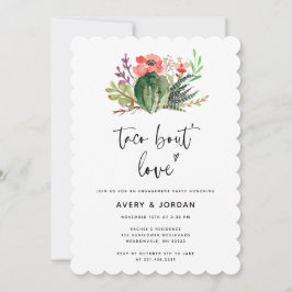 Convites Moderna Festa de noivado Floral do Taco Bout Love