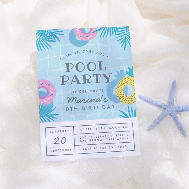 Convites Moderna Folhas de Palma e Festa de aniversário de  (Criador carregado)