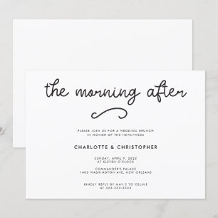 Convites Moderna Manhã Após Poste Casamento Brunch