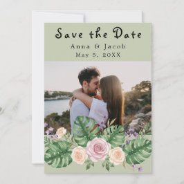 Convites Moderna Monstera Folheto Floral