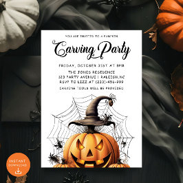 Convites Moderna Pumpkin Fazendo Festa de Halloween Adulto