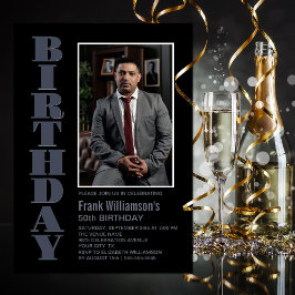 Convites Moderna qualquer Cinza preta de idade