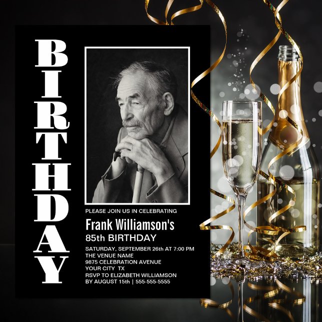 Convites Moderna qualquer Festa de aniversário de fotos bra (Criador carregado)