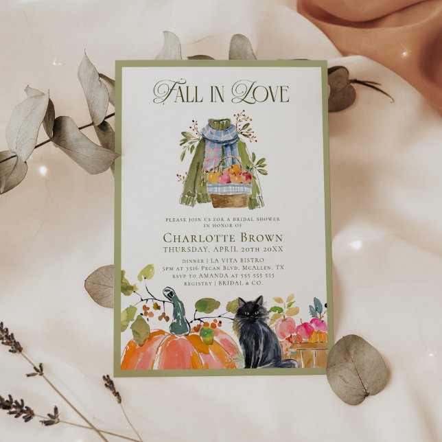 Convites Moderna Queda Floral No Chá de panela Do Amor (Criador carregado)