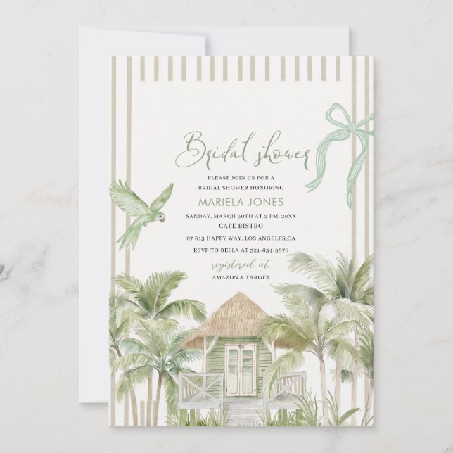 Convites Moderna Serenidade Serenity Sands Starlight Bridal (Frente)