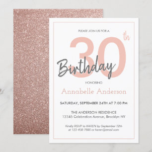 Convites Moderna Tendência Rosa Rosa Rosa Dourada aniversár