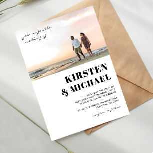 Convites Moderne Foto Hochzeitskarte Einladung