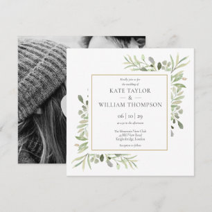 Convites Modernidade Verde Botânica Foto Casamento