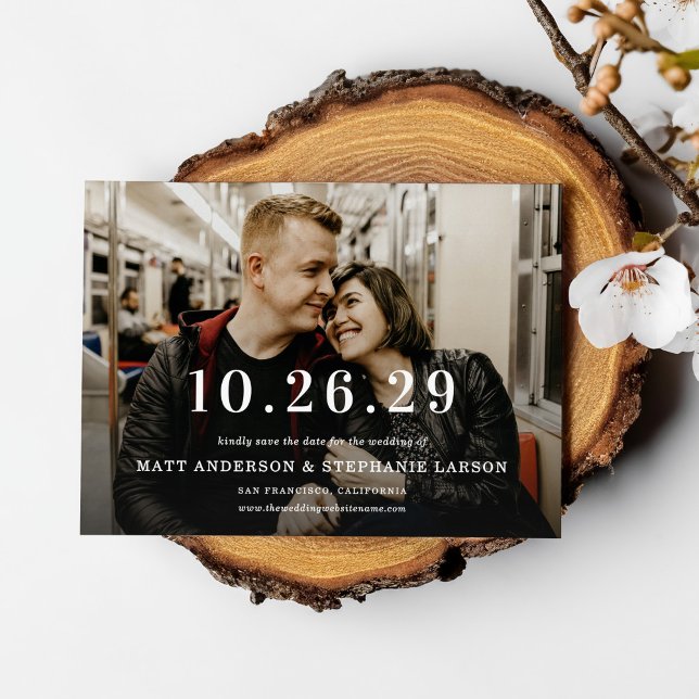 Convites Modernize a Foto do Seu Casamento Save The Date (Criador carregado)