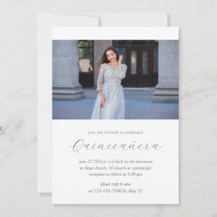 Convites Moderno 15 Anos Aniversário Quinceañera Foto Branc