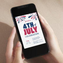 Moderno 4 de julho Celebração Vermelha e Azul