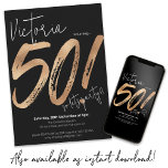 Convites Moderno 50º aniversário Dourado Mínimo Negro Sassy<br><div class="desc">50º aniversário Dourado Convite Minimalista Negro Sassy. Eleve seu aniversário de marco com um toque de talento sassy usando nosso design de convite. Essa obra-prima contemporânea combina facilmente sotaques Dourados e negros elegantes para criar um convite que exude sofisticação e estilo. Com um charme sombrio, esta design minimalista adiciona uma...</div>