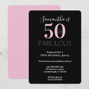 Convites Moderno 50 Fabuloso Aniversário de 50 anos Festa P
