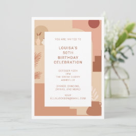 Convites Moderno Abstrato 50º Aniversário Geométrico