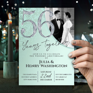 Convites Moderno Aniversário de Casamento Ornamentado de 56