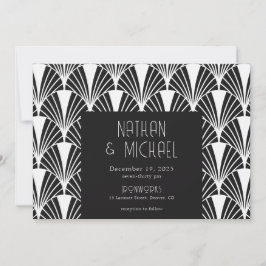 Convites Moderno Ard Deco Preto e Branco