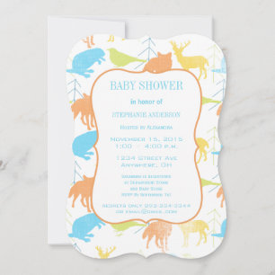 Convites Moderno Baby Woodland Cria Chá