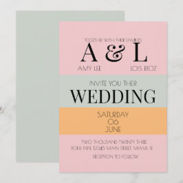 Convites Moderno Bloqueia Casamento Brilhante de Casa Branc